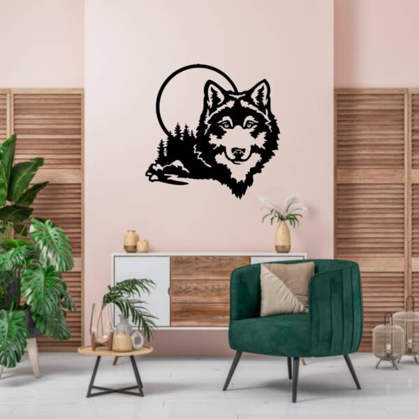Decor Perete Lup din Lemn