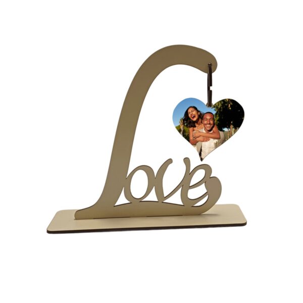 Decor Lemn LOVE Poza Inima 1